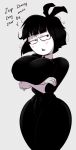  1girl adult_swim big_ass big_breasts big_hips creepy_susie goth goth_girl hourglass_figure looking_at_viewer modest talking_to_viewer the_oblongs 