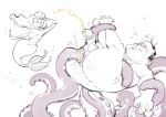  burton_(pizza_tower) chubby_male commission_art cum mermaid no_color nude nude_male pee peeing penis pizza_tower tentacle tentacle_sex thick_penis 