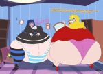  2_girls bbw big_breasts burping high_heels huge_ass huge_belly inflation obese panties panty_&amp;amp;_stocking_with_garterbelt panty_(psg) plump sisters stocking_(psg) wedgie 
