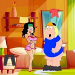  american_dad cameltoe chris_griffin crossover erect_nipples erect_penis family_guy hayley_smith huge_breasts huge_penis negligee see-through thighs thong 
