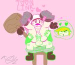 breasts carrying cum_in_pussy cum_inside gloves hammer heart-shaped_pupils hearts_around_head ice_climber in_love nana_(ice_climber) nervous nude pants_down penis penis_in_pussy pussy shoes sitting the_legend_of_zelda toon_link