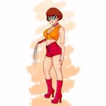  boots crop_top dominatrix glasses scooby-doo shorts thighs velma_dinkley whip 