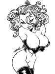ass assesina attractive_look big_breasts breasts catwoman dc_comics flirt hair lipstick monochrome pussy selina_kyle shaved_pussy solo