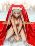 1girl 3d blonde_hair blue_eyes breasts choker christmas incise_soul kneeling lace looking_at_viewer m-rs merry_christmas nipples no_pussy novagina nude rukia rukia_(incise_soul) solo