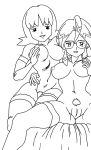  breast_grab breasts erect_nipples huge_breasts kanna_(pokemon) lorelei nipples nude pokemon professor_ivy pussy spread_legs stockings 
