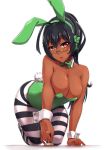  1girl bunnysuit cleavage female_only glasses huge_breasts oc original thick_thighs 