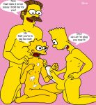  bart_simpson erect foreskin lisa_simpson ned_flanders penis sino the_simpsons uncut yellow_skin 