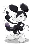  2024 cum disney drshanks24 grin mickey_mouse middle_finger pants_down penis smile smiling_at_viewer testicle white_background winking_at_viewer 