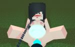 1girl belly_inflation black_hair blush breasts chained collar cum_inside cumflation dickgirl_penetrating fucked glowing_penis minecraft minecraft_mob minecraft_xxx penis pussy red_eyes sex sex_slave sexy_body sexy_breasts warden_(minecraft)