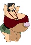  barely_clothed barely_covered clothed futanari heather_(tdi) hyper hyper_breasts hyper_penis hypfutalover total_drama_island 
