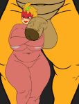  angry big_balls big_breasts big_penis blonde_hair bowser crossed_arms koopa mad mario_(series) overweight overweight_female pink_skin pom_pom pom_pom_(mario_bros) questionable_consent red_eyes red_skin size_difference super_mario_bros. thick_penis thick_thighs 