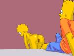 bart_simpson bent_over brother_and_sister erection_under_clothes evilweazel_(artist) lisa_simpson pussy the_simpsons 