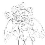 bear bear_alpha breasts furry furry_only lovebug_bear pussy tail text tongue_out uncolored wings