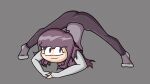  clothed clothed_female cute eye_contact eyelashes female_focus female_human female_only jack-o&#039;_pose legs legs_spread long_hair no_nose perfect_body purple_eyes purple_hair socks tuubaa youtube youtuber youtuber_girl 