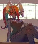 1girl 2020s 2021 2d 2d_(artwork) alternate_costume animal_ears anthro anthro_only arm_support artist_name ass blue_body blue_skin breasts bunny_ears bunny_tail bunnysuit cleavage crossed_legs deviantart digital_media_(artwork) ear_fins eye_patch eyepatch fake_animal_ears fake_tail feet_out_of_frame female_anthro female_only fins fish fish_girl hair hair_over_one_eye head_fins looking_at_viewer marine monster monster_girl nipples non-mammal_breasts pipitaso pirosuke pussy red_hair sharp_teeth sitting slit_pupils smile solo_anthro solo_female stockings teeth thighs undertale undertale_(series) undyne video_game_character video_games white_bunny_ears yellow_sclera yellow_teeth