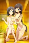  2girls anime bare_shoulders bath chair convenient_censoring female foam hentai_ouji_to_warawanai_neko. multiple_girls nude official_art plant 