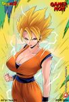 1girl big_breasts blonde_hair breasts cosplay dragon_ball dragon_ball_super dragon_ball_z dragonball_z kale sex_invitation sexually_suggestive son_goku