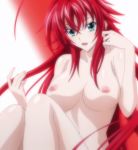  1girl ahoge alluring anime aqua_eyes big_breasts breasts female hair high_school_dxd lancerninh large_breasts looking_at_viewer nipples nude open_mouth red_hair redhead rias_gremory very_long_hair 