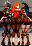  2024 3_girls ass ass_grab bare_shoulders bbmbbf big_breasts black_hair breasts clothing commission commissioner_upload dark-skinned_female dark_skin dat_ass earrings emily_(overwatch) footwear from_behind grabbing_another&#039;s_ass groping harem high_heels huge_ass illari_(overwatch) jewelry large_ass leggings long_hair looking_at_another looking_back multiple_girls off_shoulder orange_hair overwatch palcomix pantyhose pantylines red_hair shoes smile sojourn_(overwatch) tight_pants white_hair yuri yuri_harem 