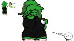  big_ass big_breasts erickverse friday_night_funkin friday_night_funkin_minus_(iagoanims) friday_night_funkin_mod green_body green_hair green_skin minus_erika_(oc) reference_image sleeping thicc thick thick_thighs white_background 