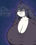 1girl chubby cleavage disappointed erect_nipples goth goth_girl hex_maniac huge_breasts looking_at_viewer nintendo nipples_visible_through_clothing pokemon talking_to_viewer