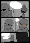 1boy 1cuntboy 2010s 2018 2d 2d_(artwork) animated_skeleton arms_crossed blush brother brother_and_brother brothers clothed comic comic_page comic_panel crossed_arms cuntboy digital_media_(artwork) duo fontcest imminent_incest imminent_yaoi indoors looking_at_another male male_only monochrome monster orange_blush papyrus papyrus_(undertale) papysans partially_colored sans sans_(undertale) sequence sequential skeleton speech_bubble text_bubble titleze undead undertale undertale_(series) video_games
