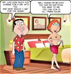  1boy 1girl big_breasts breasts cartoon_milf cheating_wife english_text family_guy glenn_quagmire lois_griffin nipples text text_bubble topless_(female) 