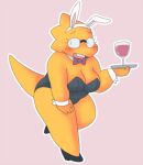  1_girl 1girl 2020s 2022 adorable alphys alphys_(undertale) animal_ears anthro anthro_only aruput aruput_ut big_breasts black_bunnysuit black_shoes blush blushing_female bowtie bowtie_collar breasts buckteeth bunny_ears bunnysuit chubby chubby_female cleavage cute embarrassed fake_animal_ears female female_only glasses heeled_shoes high_heels lizard lizard_girl lizard_tail monster monster_girl non-mammal_breasts pink_background platter reptile reptile_girl reptile_tail shoes simple_background solo solo_anthro solo_female sweat tail teeth thick_thighs tray twitter undertale undertale_(series) white_bunny_ears white_wrist_cuffs wine_glass wrist_cuffs yellow_body yellow_skin 