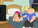  bath bathroom bed bedroom brother_and_sister butt_grab chris_griffin family_guy funny gif guido_l meg_griffin tv watching watching_porn 