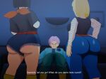 1girl 2boys 3d android_17 android_18 big_ass bisexual black_hair blonde_hair blue_eyes both_sexes_in_same_situation breasts bubble_ass bubble_butt dragon_ball dragon_ball_super dragon_ball_z english_subtitles female_android_17 femboy huge_ass imminent_rape imminent_sex jeans male shorts straight_hair tight_clothing trunks_(dragon_ball) trunks_briefs xscapism