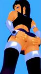 1girl 3d 3d_(artwork) anus artist_request ass blackfire dc_comics female komand&#039;r older older_female orange_skin purple_eyes purple_hair pussy solo teen_titans upskirt young_adult young_adult_female young_adult_woman