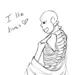1boy 2010s 2018 animated_skeleton bone english_text male male_only monster nsfwgarbagedump off_shoulder off_shoulders sans sans_(undertale) skeleton sketch text undead undertale undertale_(series) undressing white_background