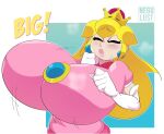 1girl 1girl big_breasts big_breasts breasts_bigger_than_head clothed female_only full_of_milk huge_breasts hyper_breasts mario_(series) negullust nintendo princess_peach sexy sexy_breasts