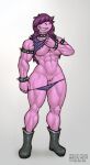 1_girl 1girl abs absurd_res anthro anthro_only areola areolae artist_name biceps big_breasts black_boots boots breasts clothes_lift clothing deltarune female female_anthro female_only genitals grin hair hair_over_eyes high_res monster monster_girl muscular muscular_anthro muscular_female nipples non-mammal_breasts panties pink_body pink_skin purple_panties pussy rawslaw5 reptile reptile_girl scalie smile solo_anthro spiked_armlet spiked_bracelet spiked_collar standing susie_(dark_world_form) susie_(deltarune) teeth undertale_(series) video_games