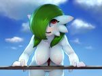 1_anthro 1_female 1girl anthro anthro_only anthro_pokemon bent_over big_breasts blush breasts chest_jewel creatures_(company) dripping fairy_type_pokemon female female_anthro female_only game_freak gardevoir gen_3_pokemon green_hair hair hair_over_one_eye looking_at_viewer mystical nintendo nude open_mouth outside plantpenetrator pokemon pokemon_(anime) pokemon_(creature) pokemon_(game) pokemon_(species) pokemon_firered_and_leafgreen pokemon_frlg pokemon_omega_ruby_&amp;_alpha_sapphire pokemon_oras psychic_type_pokemon pussy red_eyes simight solo_female standing video_games