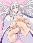 1girl emilia_(re:zero) feet foot_fetish re:zero_kara_hajimeru_isekai_seikatsu sole_female soles toes