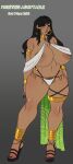 black_hair brown_skin celestiallysin earrings egyptian egyptian_female gigantic_ass gigantic_breasts green_eyes hourglass_figure