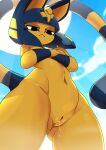  :&lt; animal_crossing ankha ankha_(animal_crossing) anthro arms_crossed ashraely female_only furry_female nintendo yellow_fur 