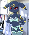  ears_down eeveelution espeon face_markings female g-sun lingerie looking_at_viewer markings negligee pokemon pokemorph pov red_eyes solo standing tail tail_markings undressing 