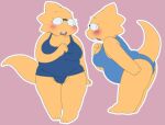 1_girl 1girl 2020s 2022 adorable alphys alphys_(undertale) anthro anthro_only aruput aruput_ut barely_visible_genitalia big_ass big_breasts blue_swimsuit blush breasts cameltoe chubby chubby_anthro chubby_female cute embarrassed female female_anthro female_only glasses lizard lizard_girl lizard_tail monster multiple_views non-mammal_breasts one-piece_swimsuit pink_background pussy pussy_peek reptile reptile_girl reptile_tail scalie simple_background solid_color_background solo solo_anthro solo_female swimsuit tail undertale undertale_(series) yellow_body yellow_skin