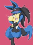  breasts furry lactation large_breasts lucario milk nipples pokemon pussy 