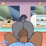 animated brown_fur cumflation furry grey_fur inflation no_sound squealydealy tagme webm