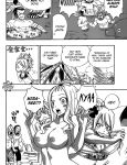 big_breasts edit fairy_tail flashing_breasts lucy_heartfilia mirajane_strauss monochrome narutou9 undressing_another