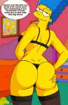  ass big_breasts bra marge_simpson stockings the_simpsons thighs thong 