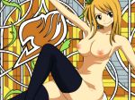 breasts fairy_tail large_breasts lucy_heartfilia nipples nude_filter photoshop smile wallpaper 