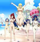  3boys 6+girls 9girls alluring areolae armpits arms arms_up back bare_back bare_feet bare_shoulders beach beach_ball belly blond blond_hair blonde blonde_hair blue_hair blue_sky brown_hair cleavage clouds erza_scarlet fairy_tail feet females fingers girls hair hair_band hair_ties hairband hands juvia_lockser juvia_loxar levy_mcgarden lucy_heartfilia multiple_boys navel nipples nude ocean open_mouth ponytail pubic_hair red_hair redhead sand sea shoulders sky small_breasts tattoos toenails toes umbrella wendy_marvell women 