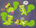  anthro anthro_only balls candy cum cum_in_ass cum_in_mouth furry furry_only green_eye green_fur happy_tree_friends male male_only mizzyam nutty nutty_(htf) penetration penis squirrel 