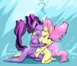  2girls breathplay bubbles byondrage closed_eyes female female/female female_only flowing_hair fluttershy fluttershy_(mlp) friendship_is_magic groping hasbro holding kissing my_little_pony nude nudity ponies pony rubbing sitting tagme touching twilight_sparkle twilight_sparkle_(mlp) underwater yuri 