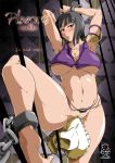  between_legs black_hair blush bottomless breasts censored chain chains cleavage convenient_censoring covering cowboy_hat hat large_breasts legs midriff nico_robin no_bra no_panties one_piece sato_(pixiv956274) satomi_sato thighs underboob 