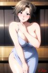 ai_generated breasts chibo cjin dress fujino_ninno long_hair mature mature_female mature_woman milf mom mommy mother_knows_breast towel